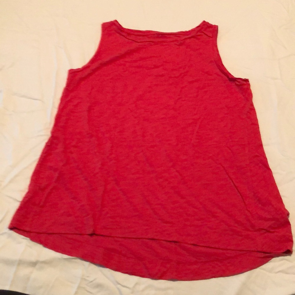 Dark pink high neck cotton tank